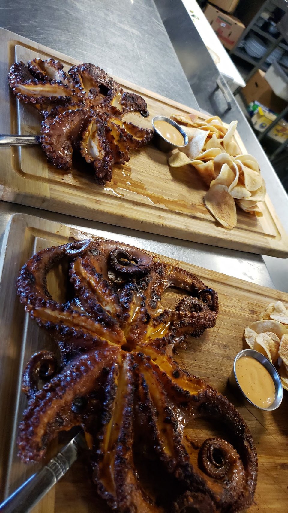 Restaurant menu with hot plates and cold plates.